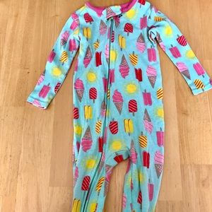 Baby summer print footed onesie